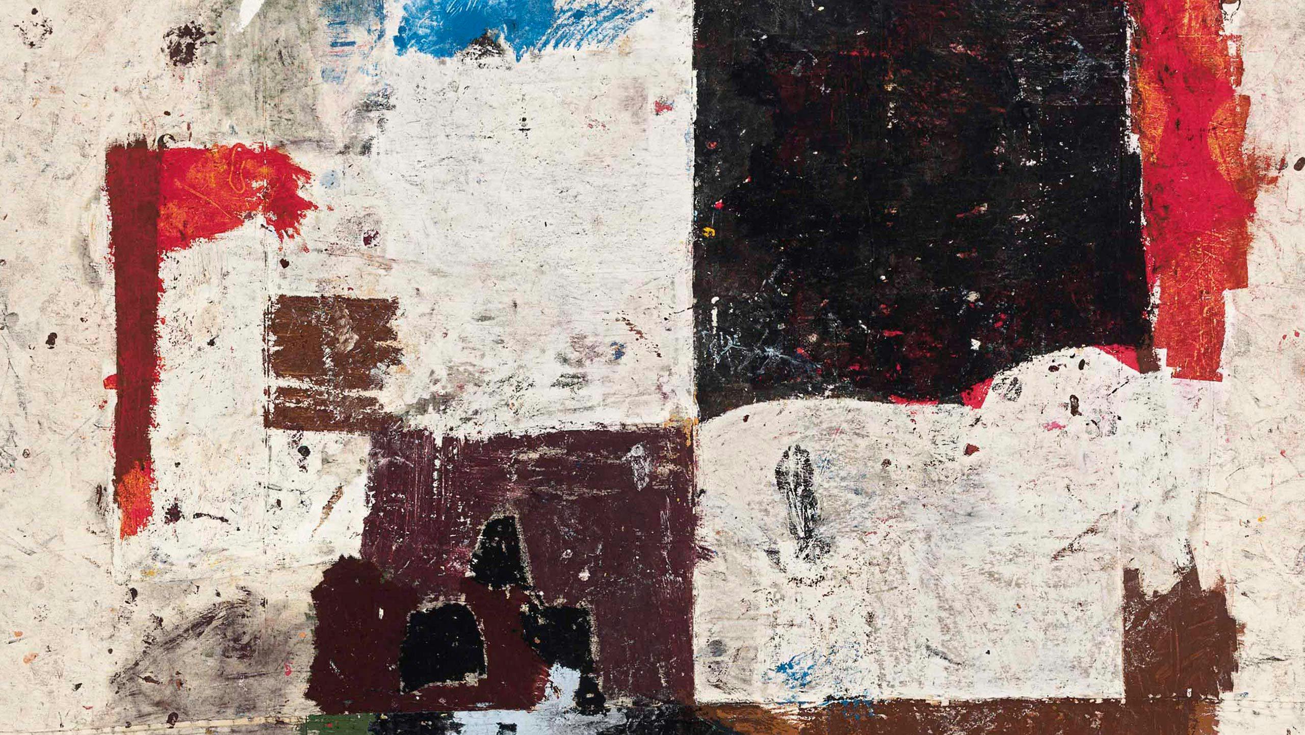 A detail of An untitled painting by Joe Bradley, dated 2012.